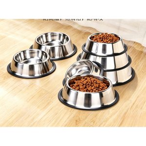 Pet Bowls: Stainless Steel Non-Slip Double Bowls