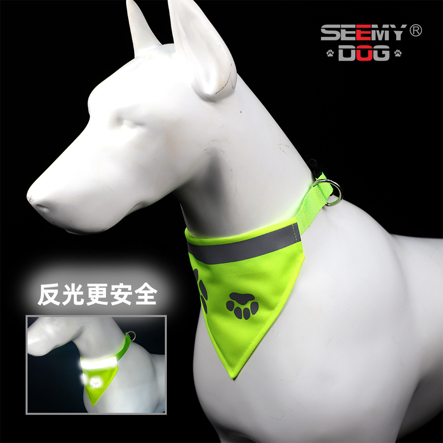 Pet Collar Cat and Dog Triangle Towel Saliva Towel Hound Anti-Miskill Warning Color Scarf - Image 8