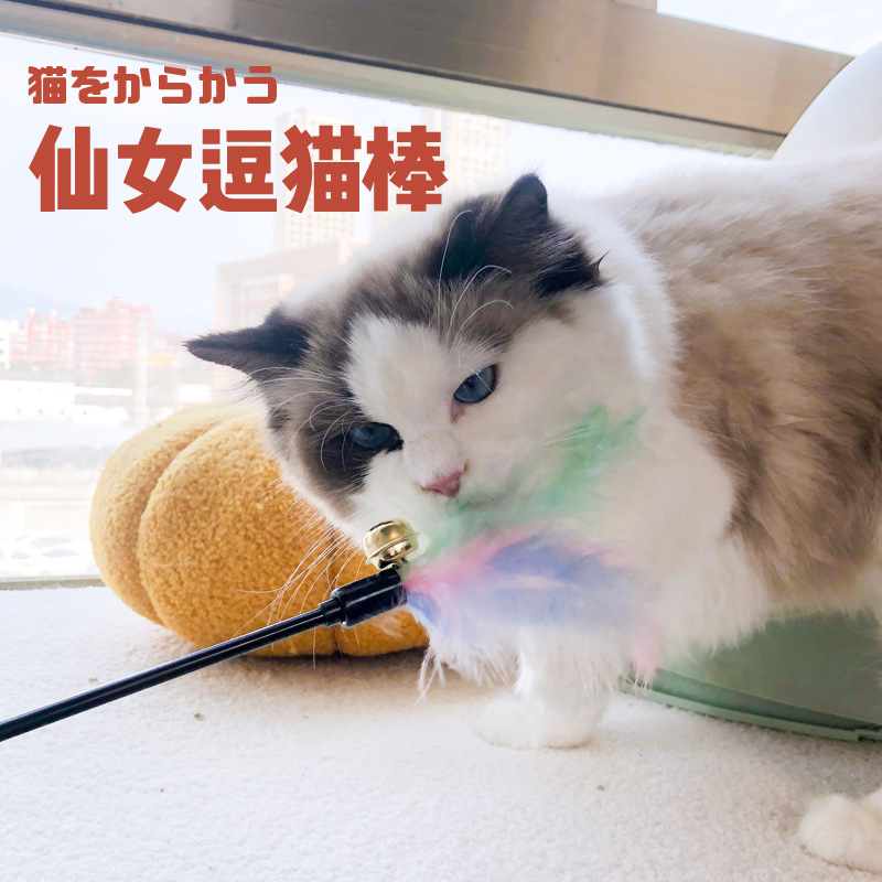 Interactive Cat Wand Macron Pet Super Long Rod Bell Cat Sound Toy Catnip Fun Interactive - Image 9