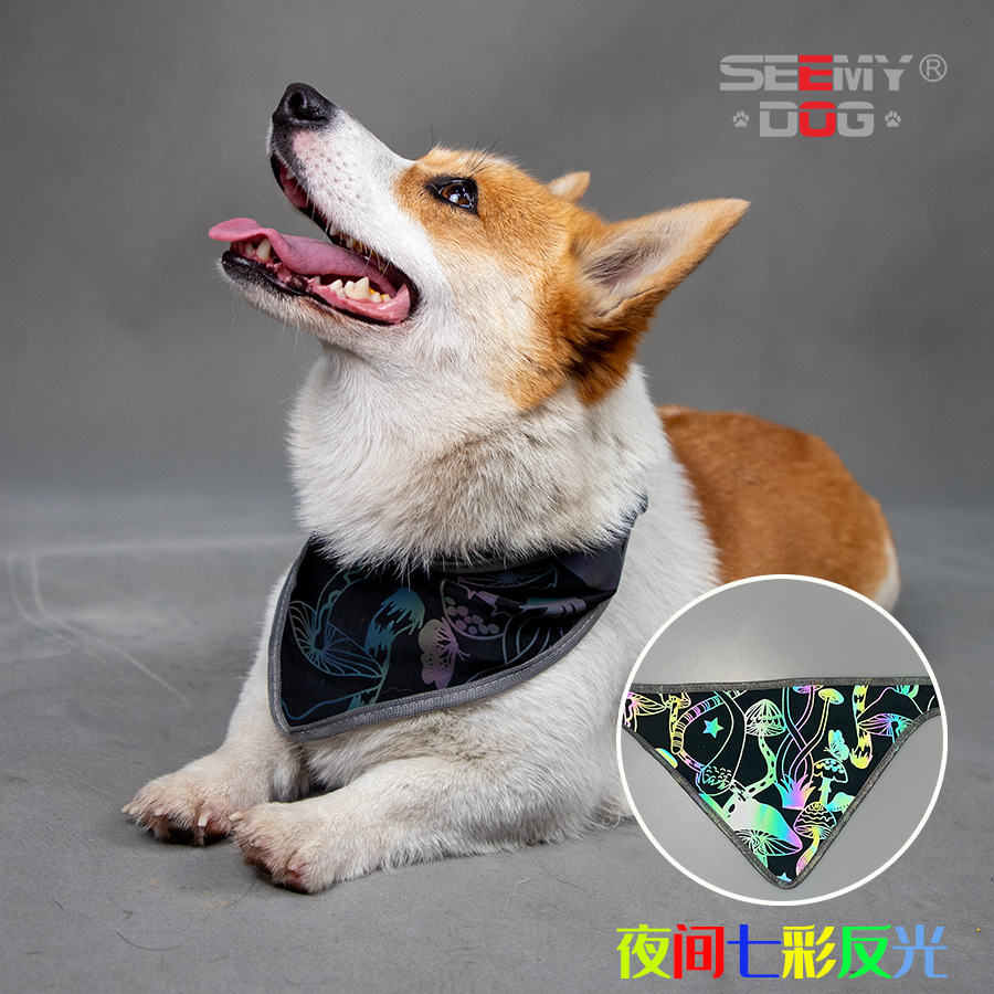 Colorful Reflective Pet Scarf Saliva Towel Hound Anti-False Killing Eye-Catching Fluorescent Color Pet Scarf - Image 8