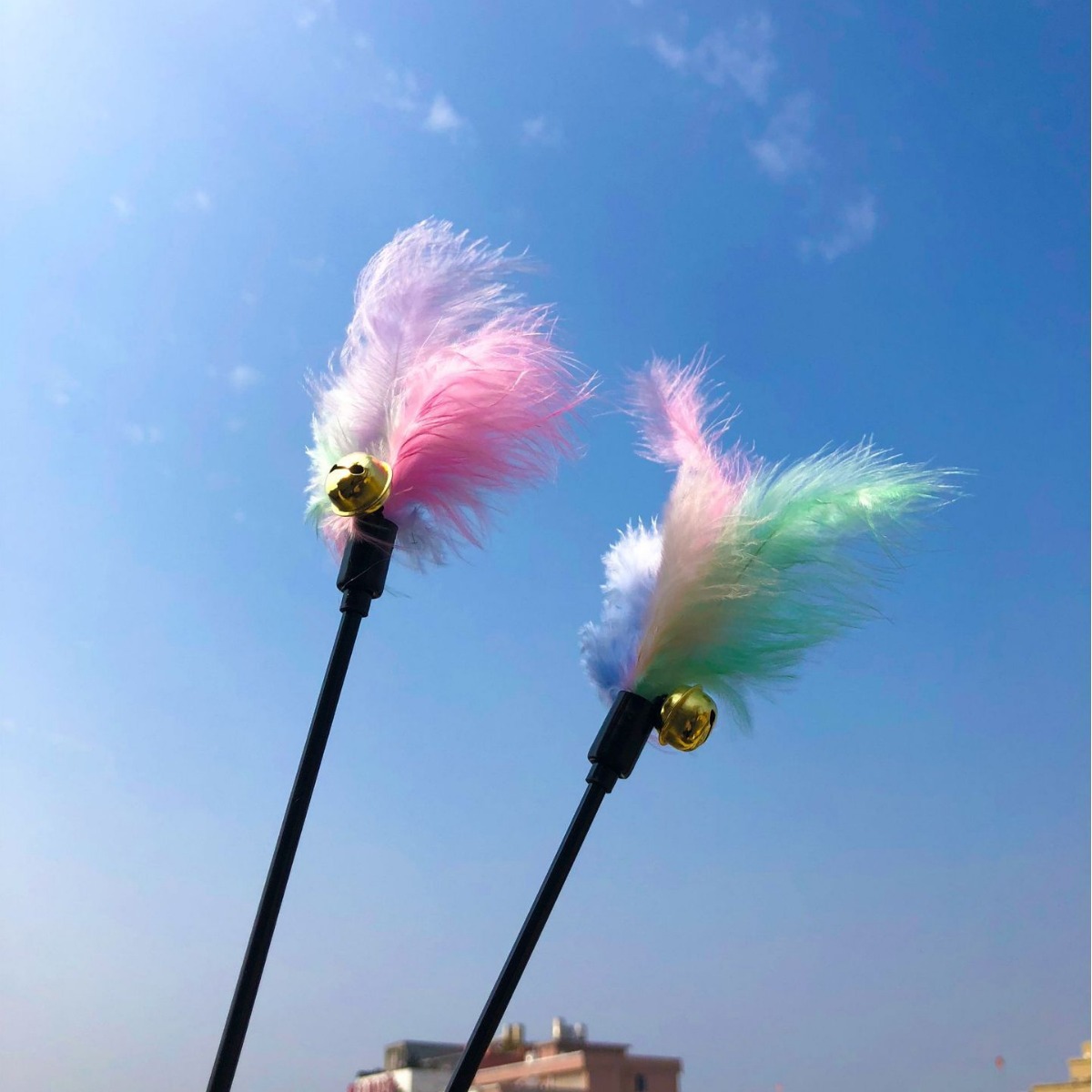 Interactive Cat Wand Macron Pet Super Long Rod Bell Cat Sound Toy Catnip Fun Interactive - Image 6