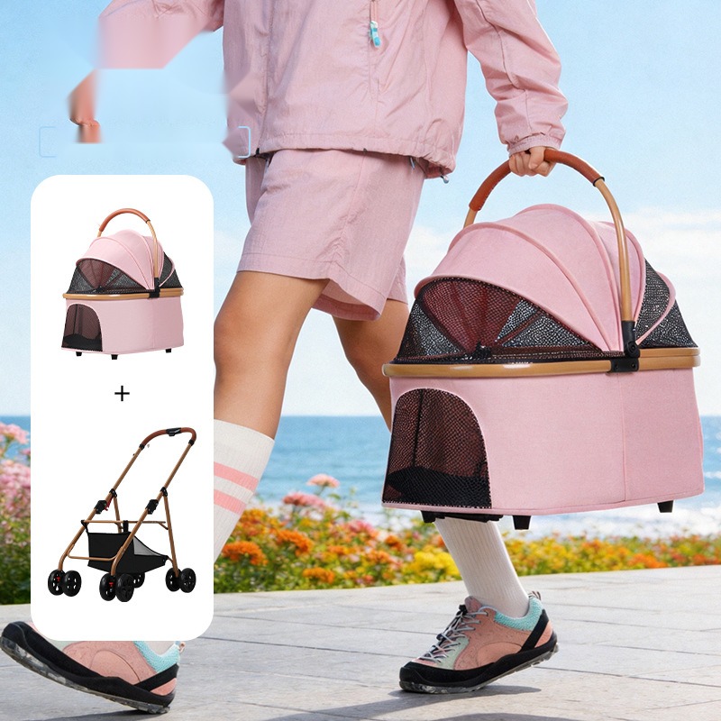 Detachable Pet Stroller Front Wheel Universal Lightweight Outdoor Dog Walking Cat Universal Four-Wheeled Vehicle Corgi D - Image 3