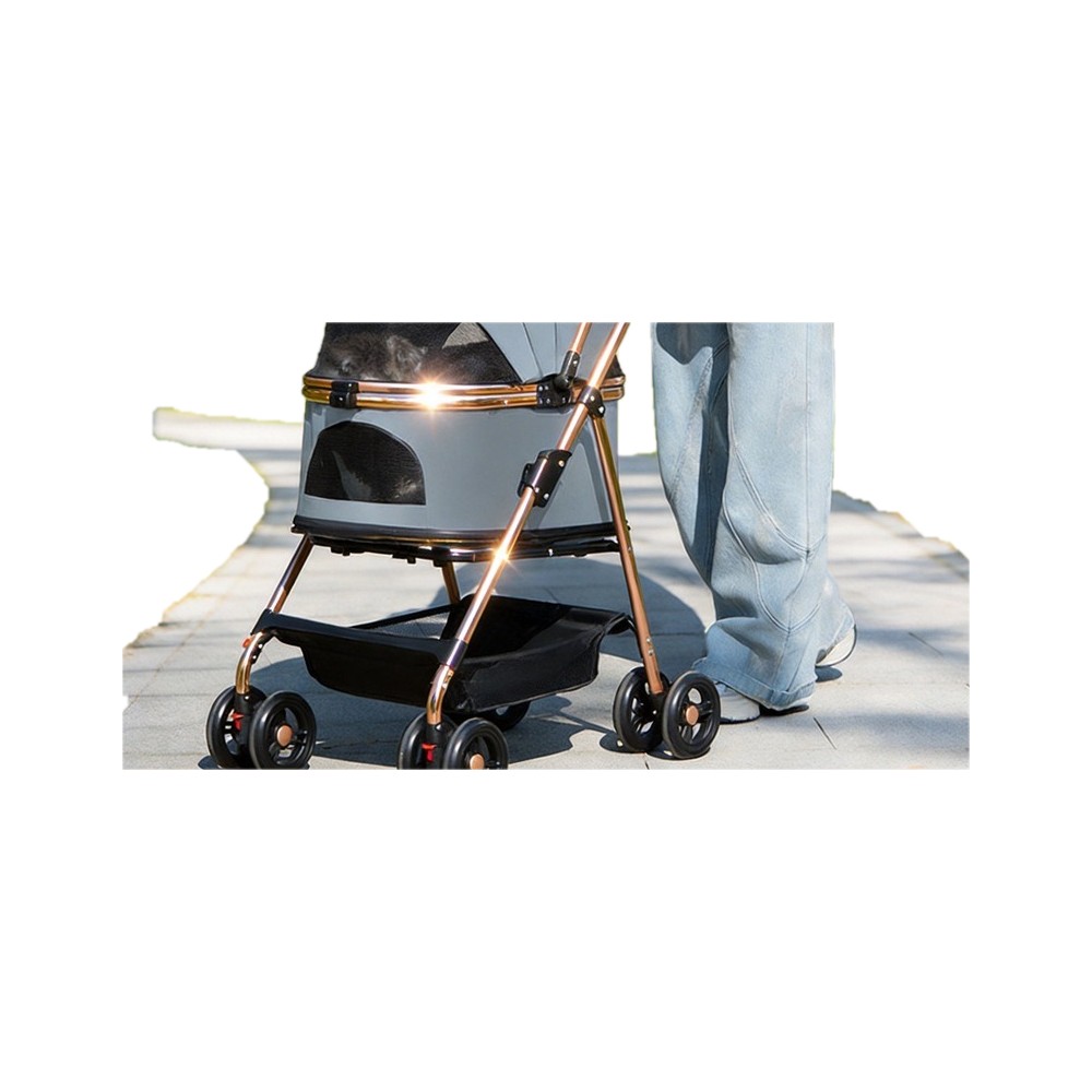 One-Click Car Collection Separate Pet Stroller Foldable Lightweight Cat and Dog out Trolley Factory Spot - Image 8