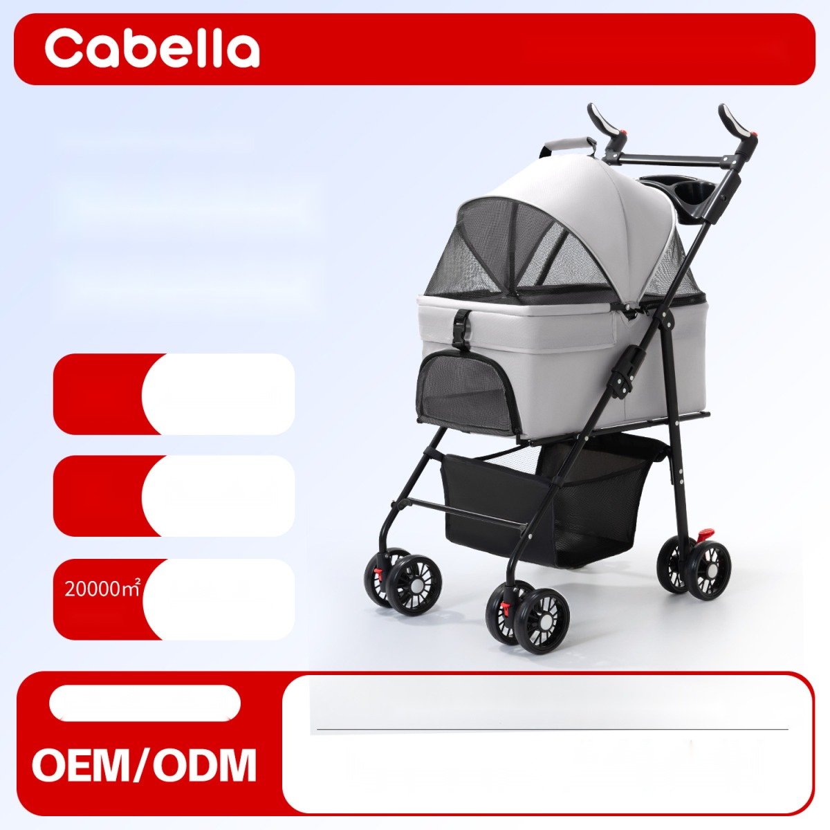 Pet Stroller Dog Cat Teddy Trolley out Small and Medium-Sized Dog Trolley Lightweight Foldable Separation - Image 2