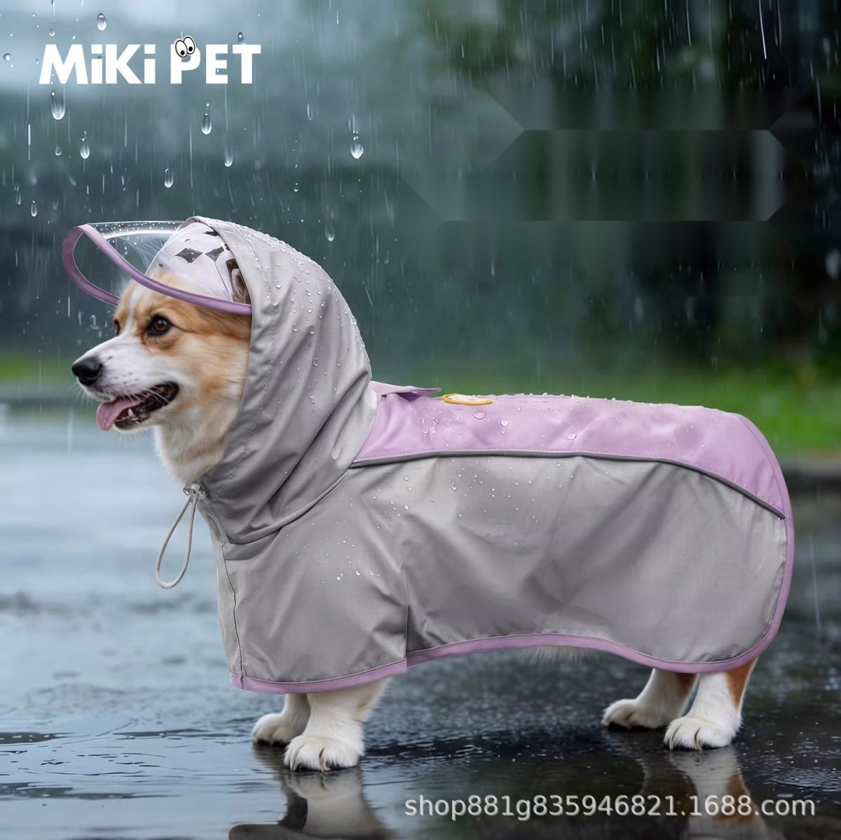 Corgi Dog Special Raincoat Waterproof Anti-Dirty Rainy Day Outdoor Dog Walking Medium Dog Pet Belly Protection Clothes D - Image 4