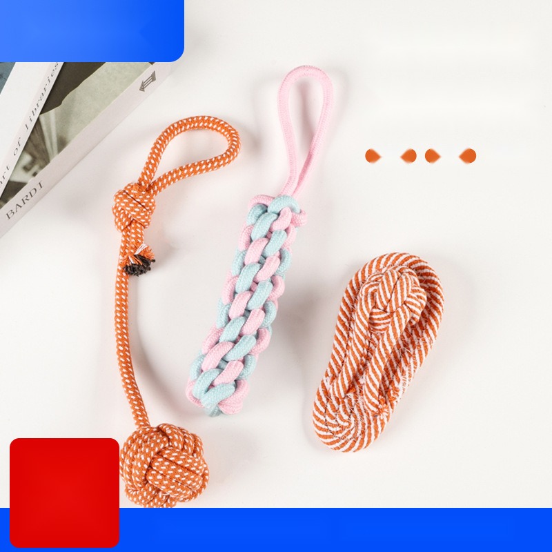 Pet Toy for Dog Molars, Bite-Resistant and Not Rotten, Knot Toy, Pet Woven Tooth Cleaning Dog Toy - Image 2
