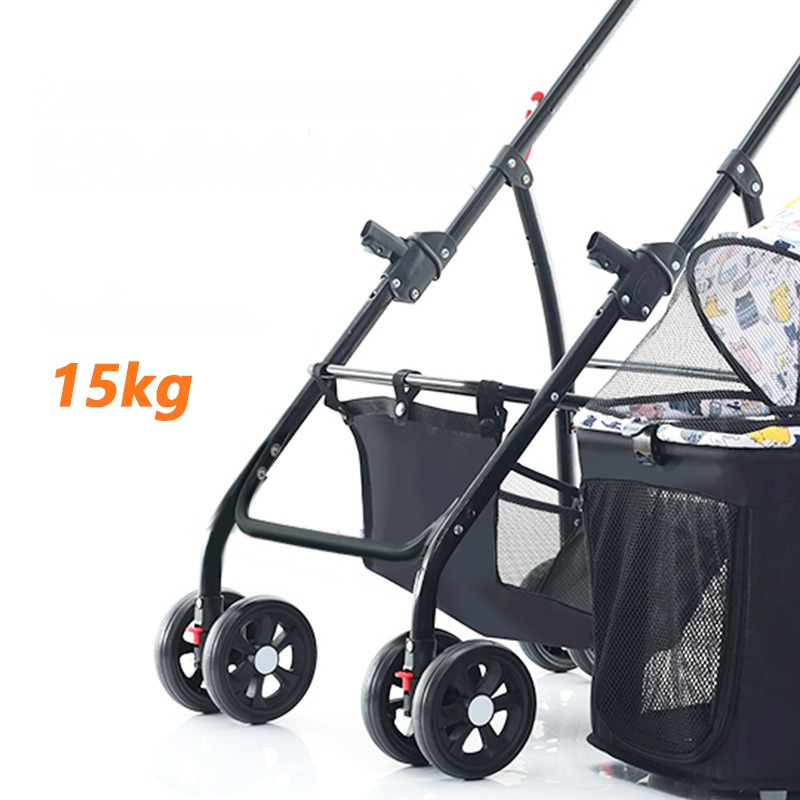 Lightweight Folding Pet Trolley Cat Dog Bag Detachable Cage out Small Pet Car Portable Pet Sleeping Basket - Image 4