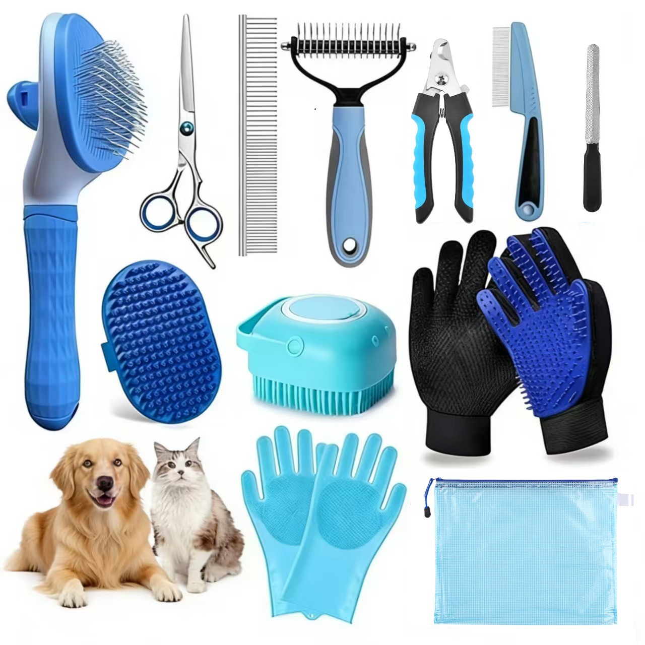 Cat Comb Pet Cleaning Nail Clippers Bath Brush Needle Comb Bath Brush Cat Comb - Image 6