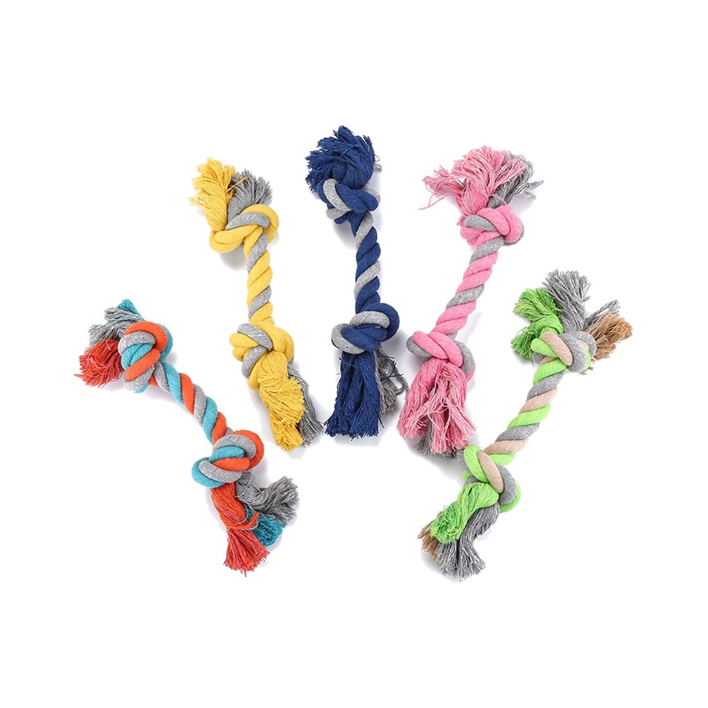 Pet Dog Toy Cotton Rope Cotton Knot Bone 18cm Small Interactive Dog Training Bite-Resistant Factory Spot - Image 3