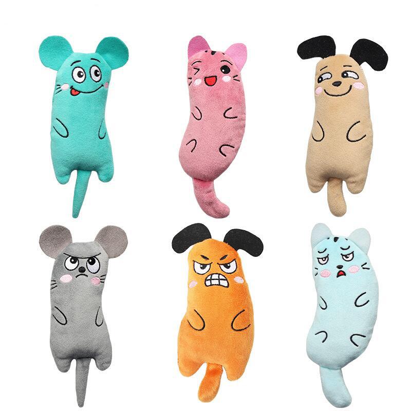Cat Toy Pet Plush Embroidery Catnip Toy Animal Expression Ear Tail Bite-Resistant Molar Funny Cat Toy - Image 3
