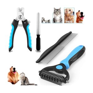 Pet Comb Knot Comb Nail Clippers Set Cat and Dog Cleaning Beauty Set Cat Nail File Nail Clippers Needle Comb