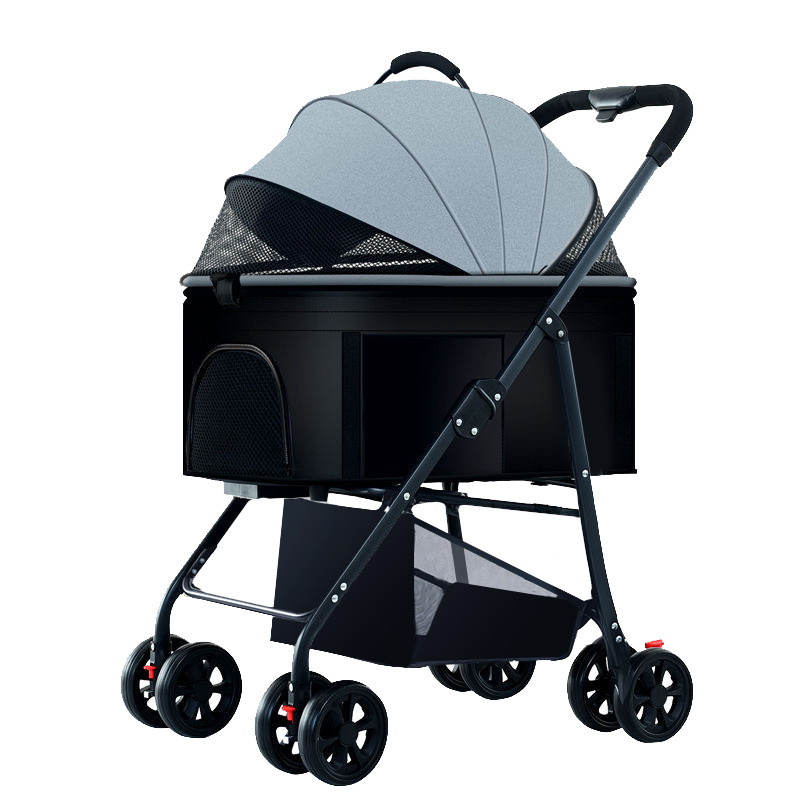 Pet Stroller Dog Cat Teddy Trolley out Small Pet Dog Car Lightweight Detachable Cage Folding - Image 6