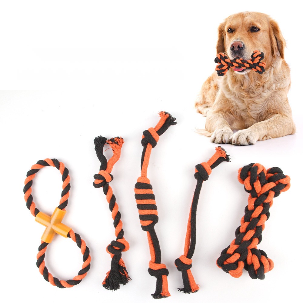 Halloween Dog Knot Toy Molar Durable Cotton Rope Knot Toy Tug of War Relieving Stuffy Pet Toy - Image 2