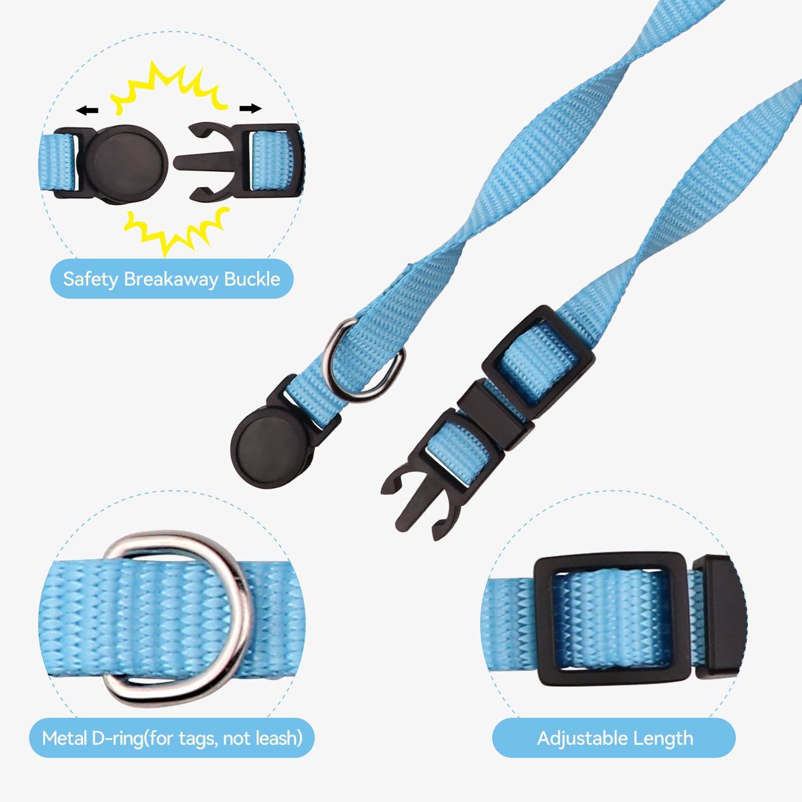 Hot Cat Collar Kitten Puppy Collar Nylon Soft Dog Collar Anti-Suffocation - Image 2