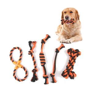 Halloween Dog Knot Toy Molar Durable Cotton Rope Knot Toy Tug of War Relieving Stuffy Pet Toy