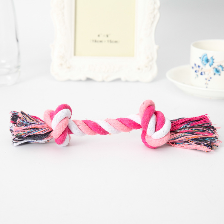 Pet Toy Cotton Rope Double Knot Woven Dog Bite-Resistant Tooth Cleaning Double Knot Dog Bite Rope 85G Large Dog - Image 5