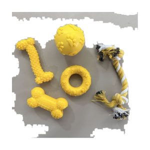 Russian Export Footprints Ball Hollow Small Bone Knot Set Dog Bite-Resistant Molar TPR Toy