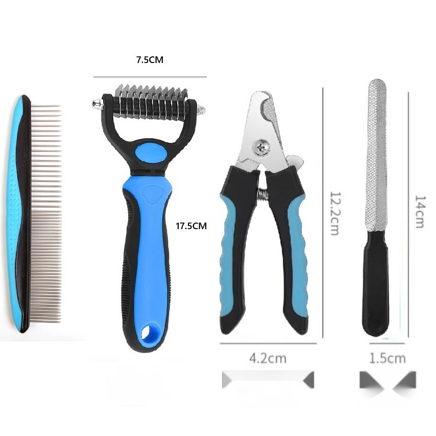 Hot Pet Cleaning Cat and Dog Supplies Collection Pet Comb Pet Nail Clippers Set - Image 6