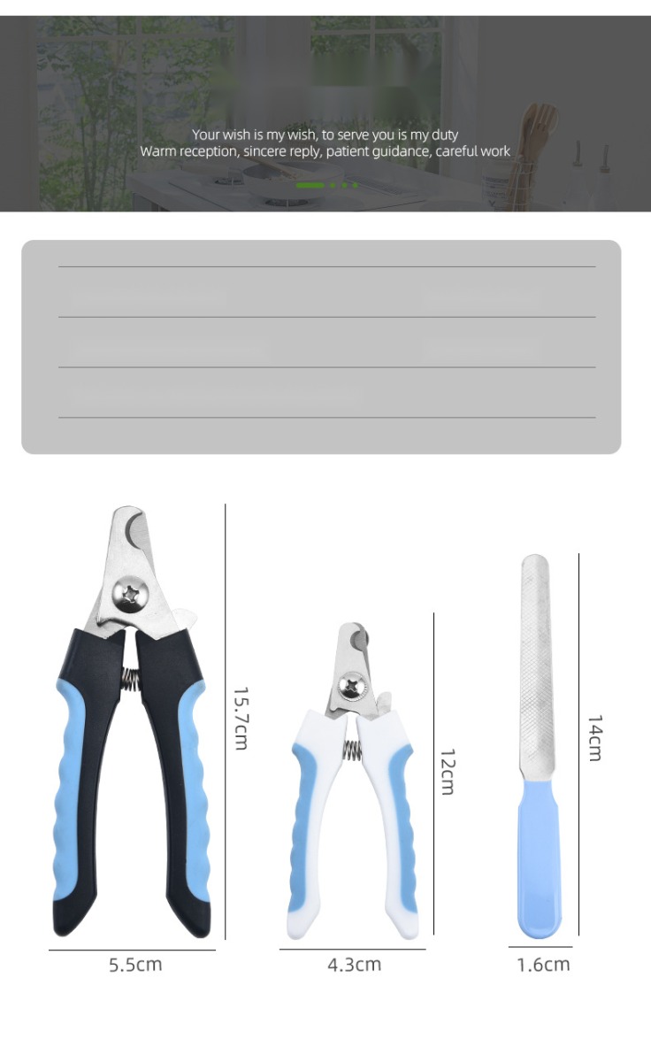 Factory Spot Pet Nail Clippers Dog Cat Nail Clippers Pet Beauty Tool Set Cat Dog Pet Cleaning - Image 6