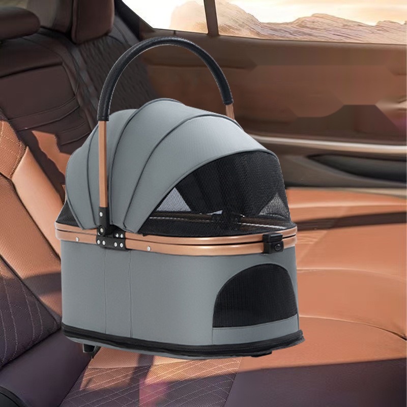 Pet Stroller One-Click Car Bag Separation Lightweight Foldable Dog Cat Portable Pet Stroller - Image 5