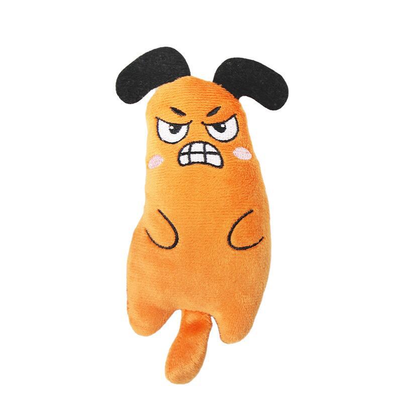 Cat Toy Pet Plush Embroidery Catnip Toy Animal Expression Ear Tail Bite-Resistant Molar Funny Cat Toy - Image 7