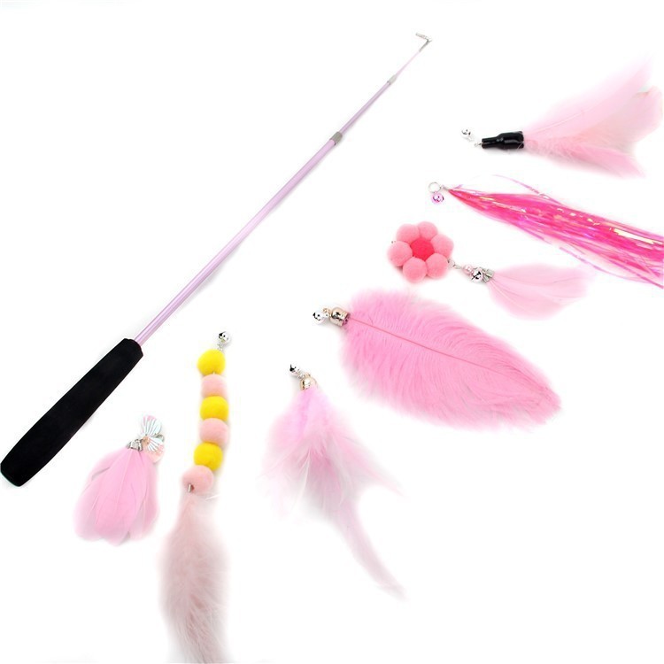 Summary Pet Cat Toy Valentine's Day Pink Catnip Toy Interactive Cat Wand Cat Self-Hi Toy Set - Image 5