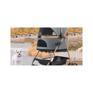 Pet Stroller Lightweight Foldable One-Click Car Bag Separation Dog out Small Dog Cat Trolley