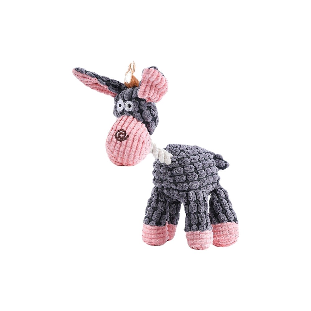 Dog Plush Sound Toy Bite-Resistant Molar Self-Hi Relieving Stuffy Cat Ball Rope Toy