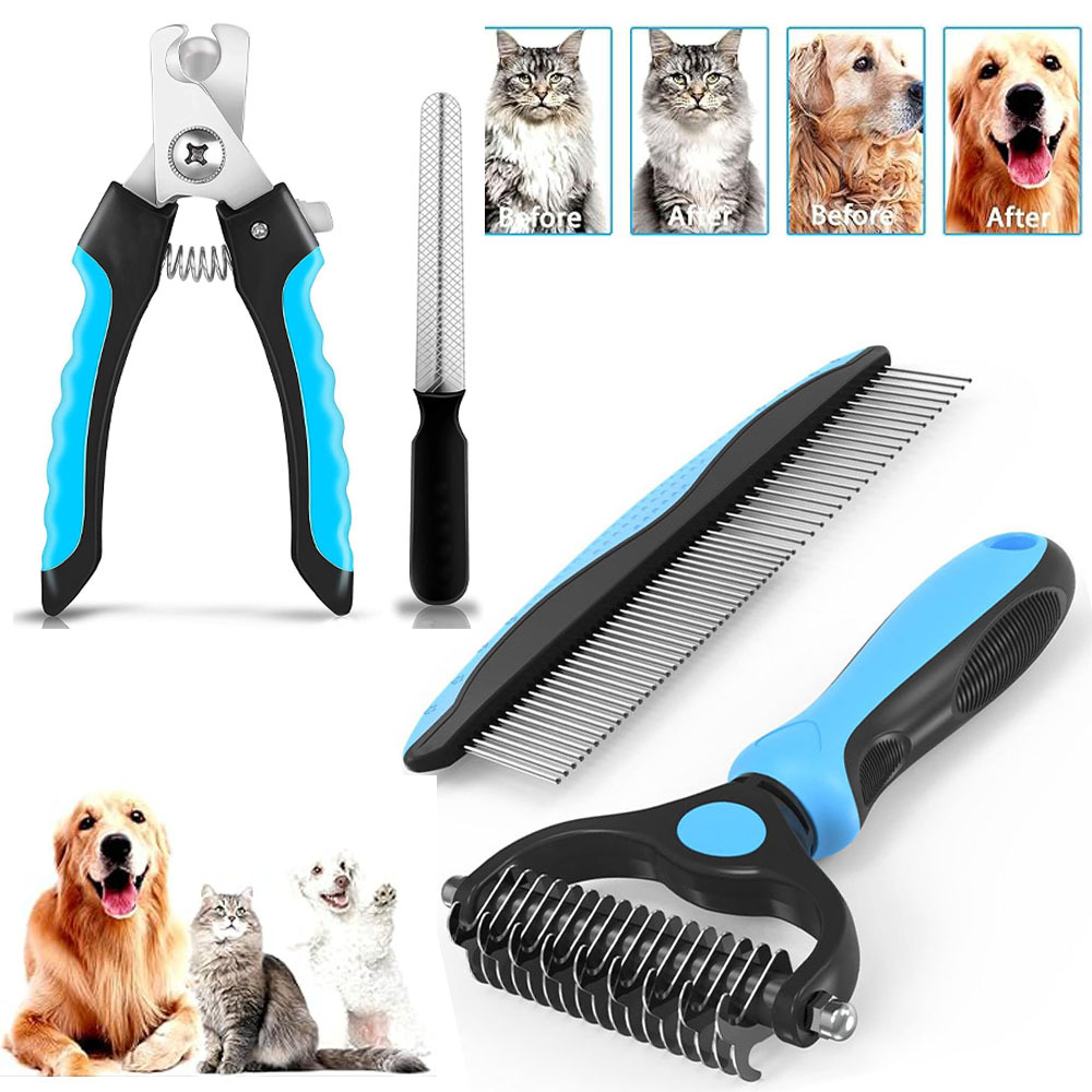 Pet Comb Knot Comb Nail Clippers Set Cat and Dog Cleaning Beauty Set Cat Nail File Nail Clippers Needle Comb - Image 2