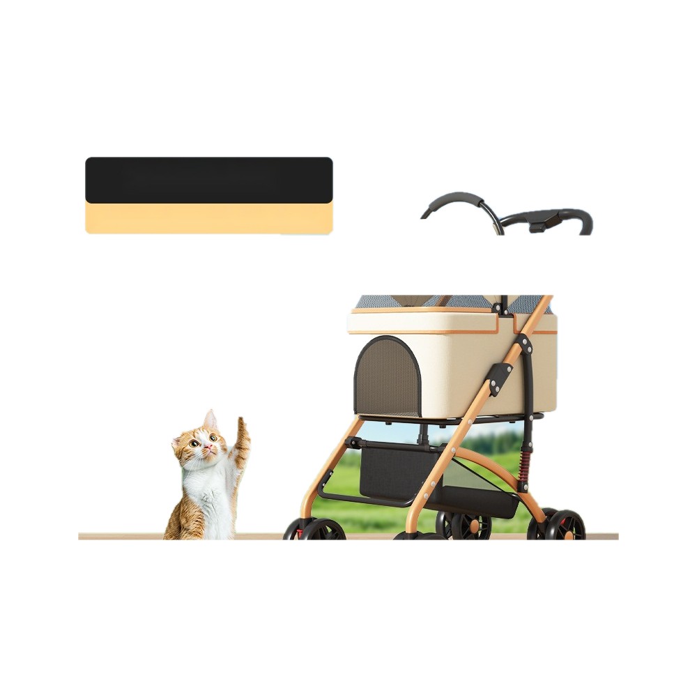Pet Stroller Pet Outing Trolley Detachable Dog Cat Stroller Separate Lightweight Foldable Supplies - Image 8