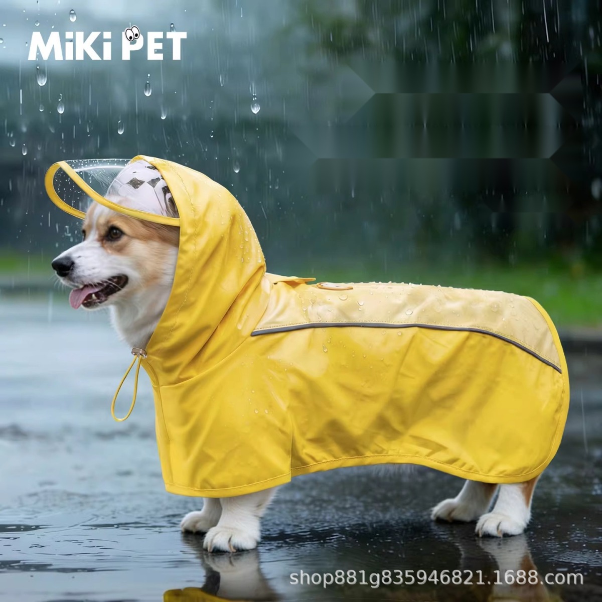 Corgi Dog Special Raincoat Waterproof Anti-Dirty Rainy Day Outdoor Dog Walking Medium Dog Pet Belly Protection Clothes D - Image 9
