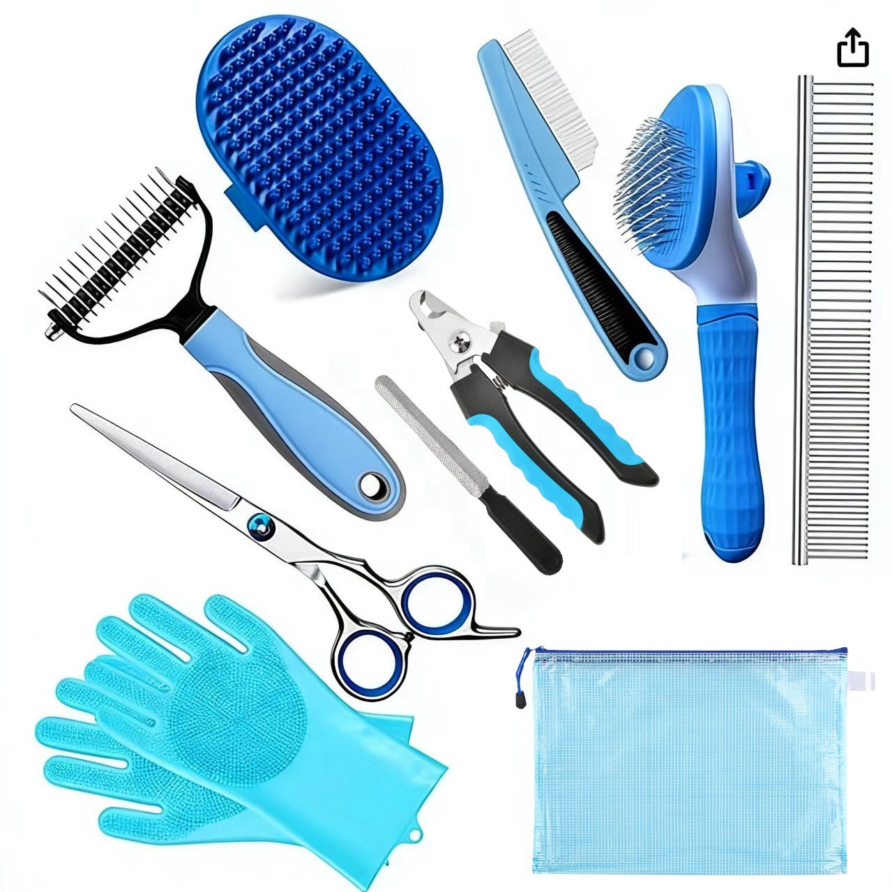 Cat Comb Pet Cleaning Nail Clippers Bath Brush Needle Comb Bath Brush Cat Comb - Image 5