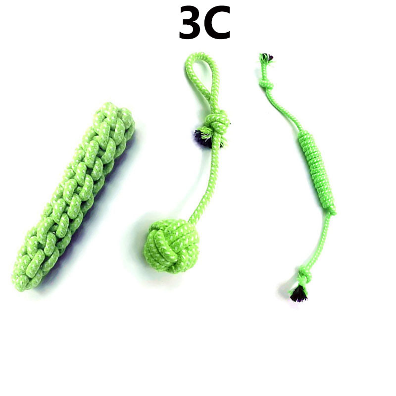 Rope Double Knot Toy Dog Bite Rope Molar Bite-Resistant Tooth Cleaning Hand Pull Rope Cotton Thread Woven Cat and Dog Fu - Image 4