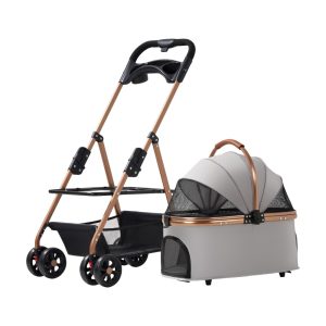 Pet Car Stroller Cat Dog Small Dog Cat Teddy Trolley out Lightweight Folding