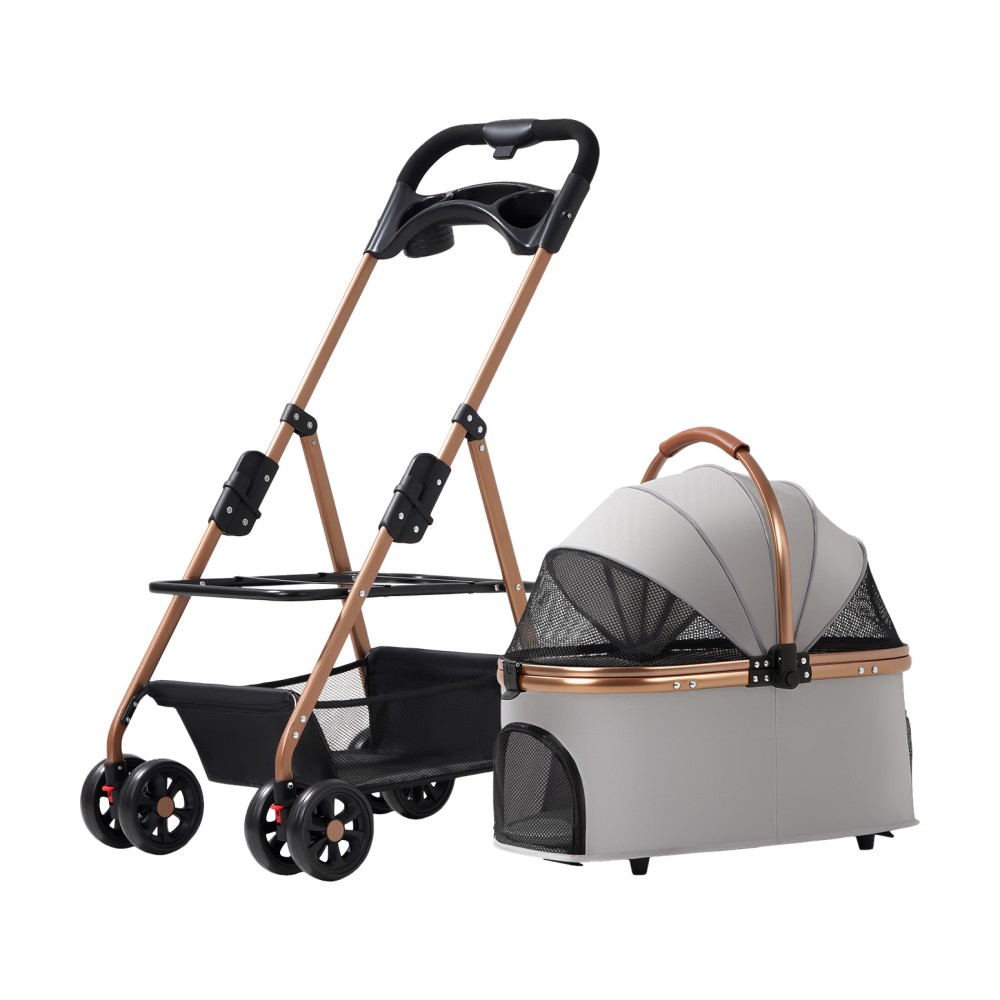 Pet Car Stroller Cat Dog Small Dog Cat Teddy Trolley out Lightweight Folding