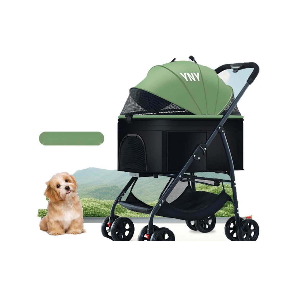 Pet Stroller Dog Cat Teddy Trolley out Small Pet Dog Car Lightweight Detachable Cage Folding - Image 8