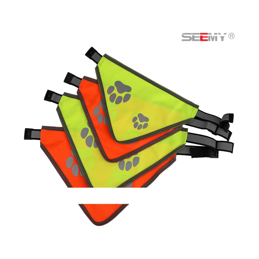 Colorful Reflective Pet Scarf Saliva Towel Hound Anti-False Killing Eye-Catching Fluorescent Color Pet Scarf - Image 2