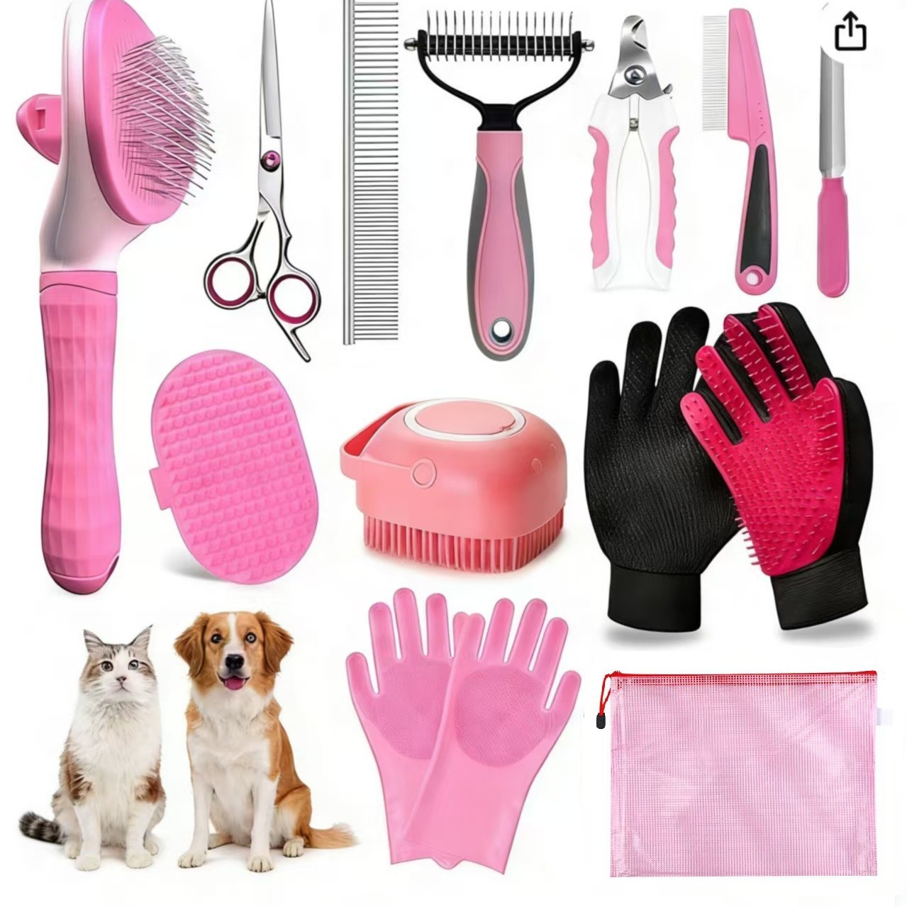 Cat Comb Pet Cleaning Nail Clippers Bath Brush Needle Comb Bath Brush Cat Comb - Image 3