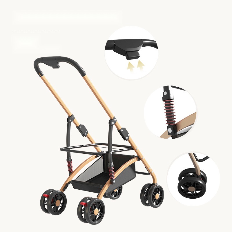 Pet Stroller Pet Outing Trolley Detachable Dog Cat Stroller Separate Lightweight Foldable Supplies - Image 3