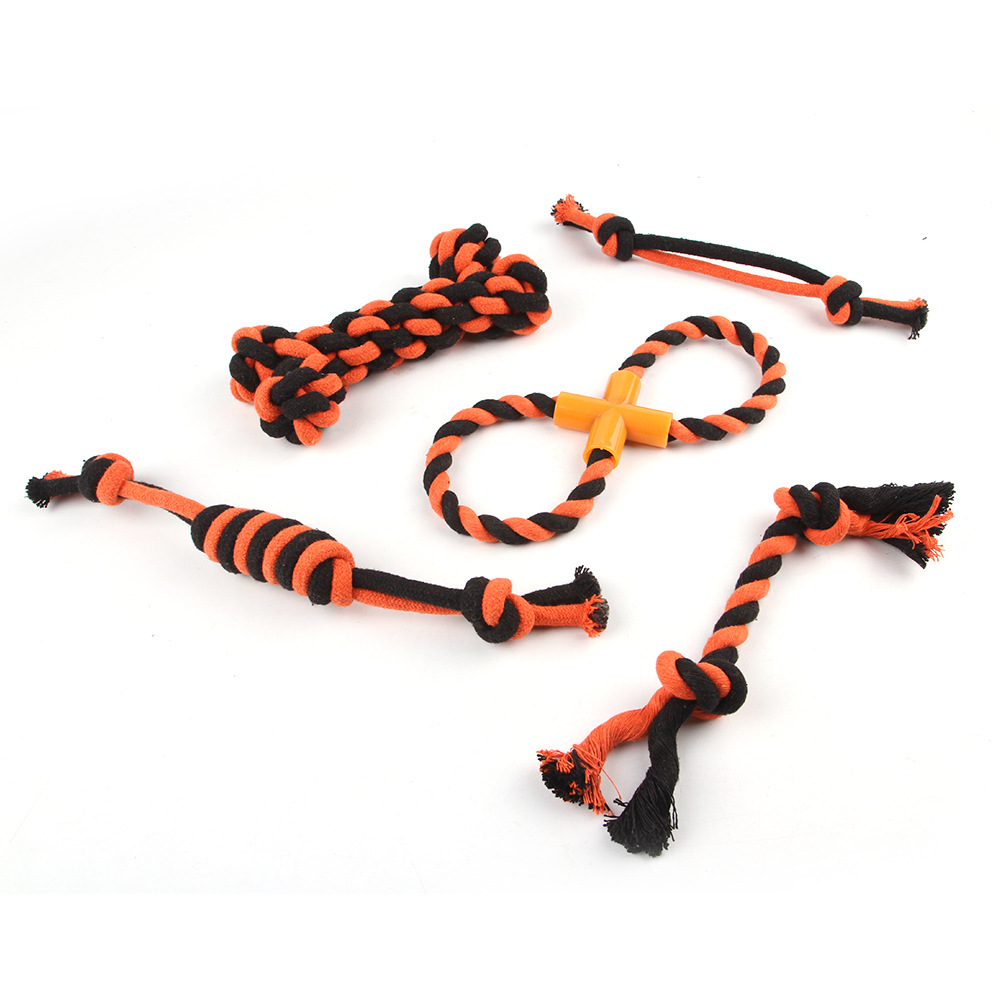 Halloween Dog Knot Toy Molar Durable Cotton Rope Knot Toy Tug of War Relieving Stuffy Pet Toy - Image 3
