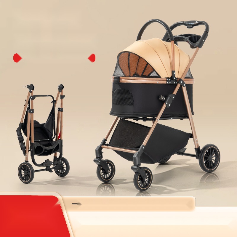 Detachable High-End Pet Stroller Dog Cat Teddy Multi-Function Stroller Bag Separation Ultra-Light Portable One-Click Fol - Image 2