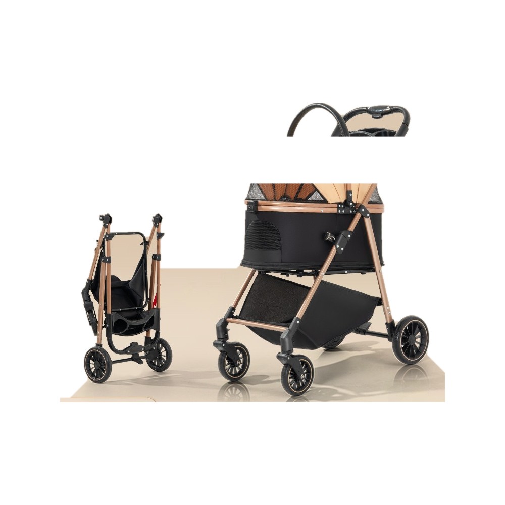 Detachable High-End Pet Stroller Dog Cat Teddy Multi-Function Stroller Bag Separation Ultra-Light Portable One-Click Fol - Image 8