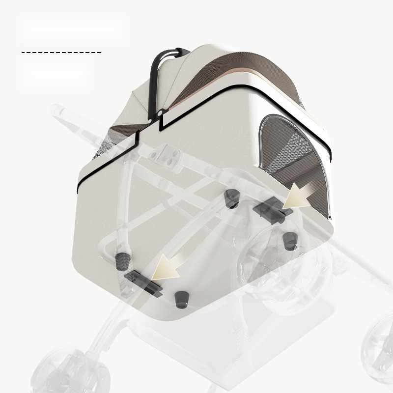 Pet Stroller Pet Outing Trolley Detachable Dog Cat Stroller Separate Lightweight Foldable Supplies - Image 5