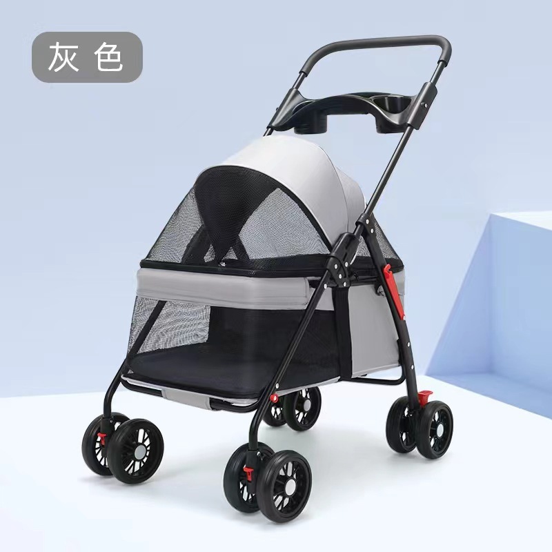 Pet Stroller One-Click Car Bag Separation Lightweight Foldable Dog Cat Portable Pet Stroller - Image 7
