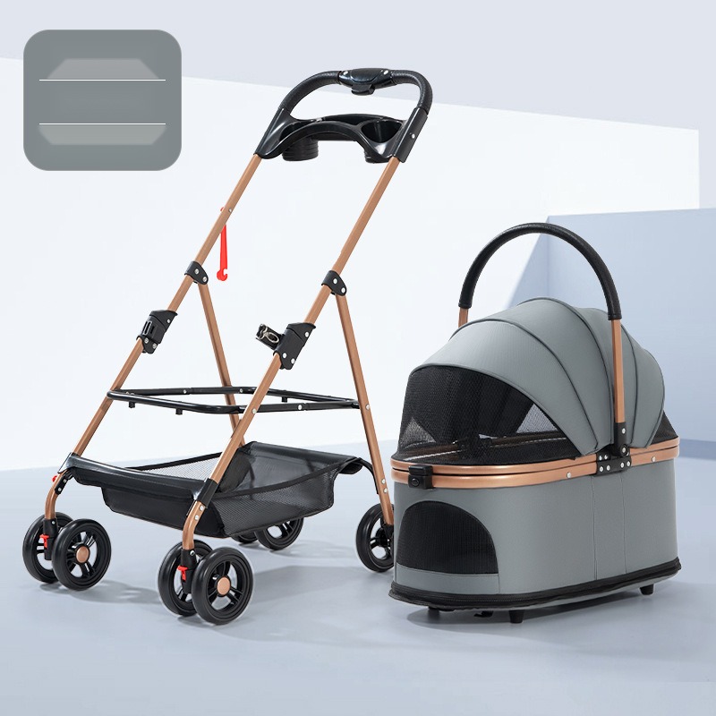 Pet Stroller Dog Cat Walking Trolley Bag Separation out Small Dog Trolley Lightweight Foldable - Image 7