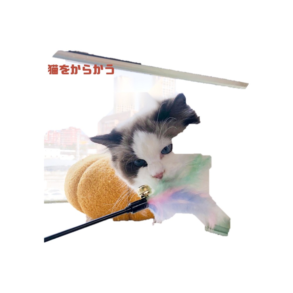 Interactive Cat Wand Macron Pet Super Long Rod Bell Cat Sound Toy Catnip Fun Interactive - Image 2