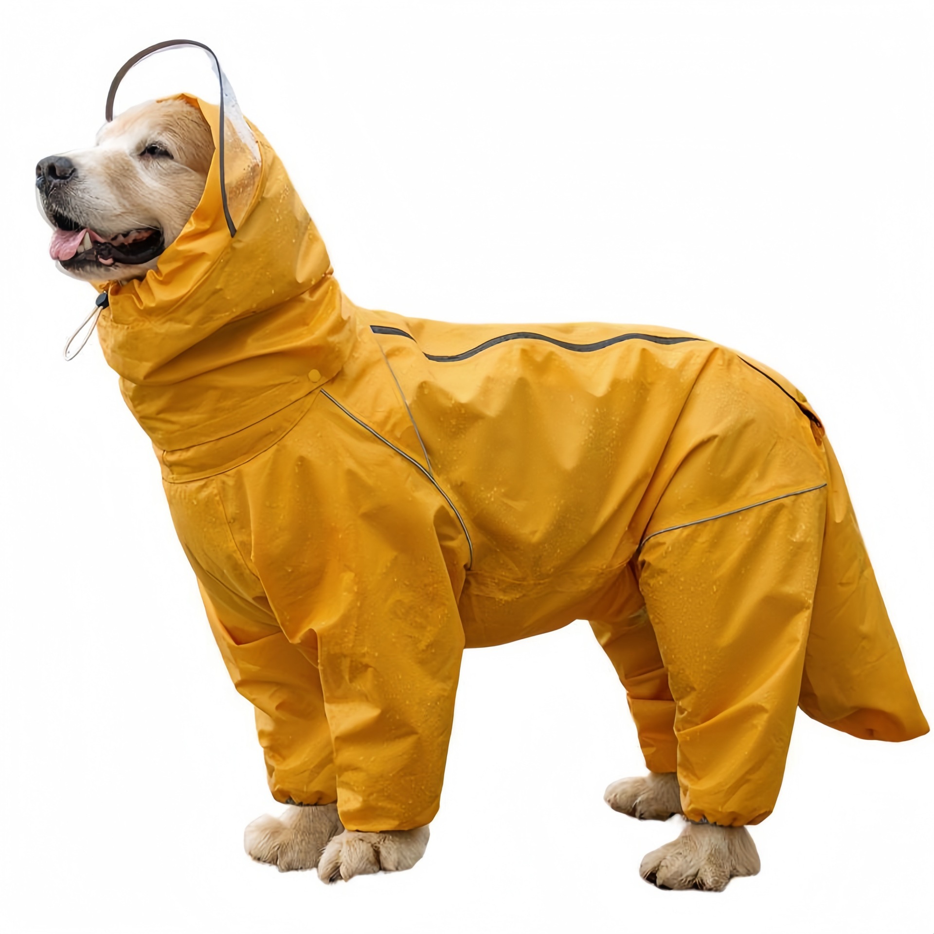 Pet Dog Big Dog Medium and Large Dog Golden Retriever Samoye Alaska All-Inclusive Raincoat Hooded Bag Tail Rain Gear - Image 7