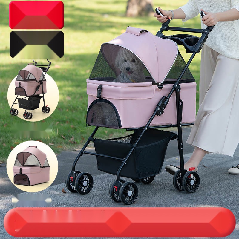 Pet Stroller Dog Cat Teddy Trolley out Small and Medium-Sized Dog Trolley Lightweight Foldable Separation - Image 3