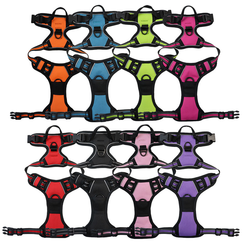 Pet Reflective Comfortable Breathable Saddle Chest Strap Strong Durable Dog Traction Chest Back Multi-Color Optional Fac - Image 2