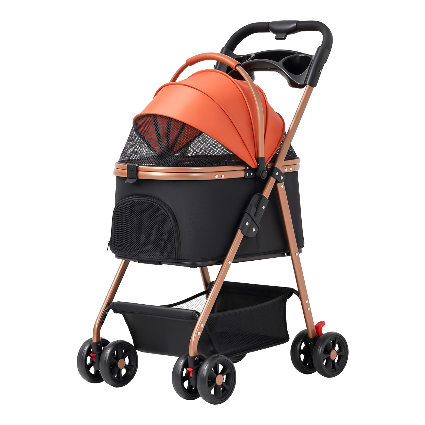 Detachable Pet Stroller Dog Cat out Small and Medium Dogs One-Click Folding Elderly Dog Scooter Trolley - Image 6